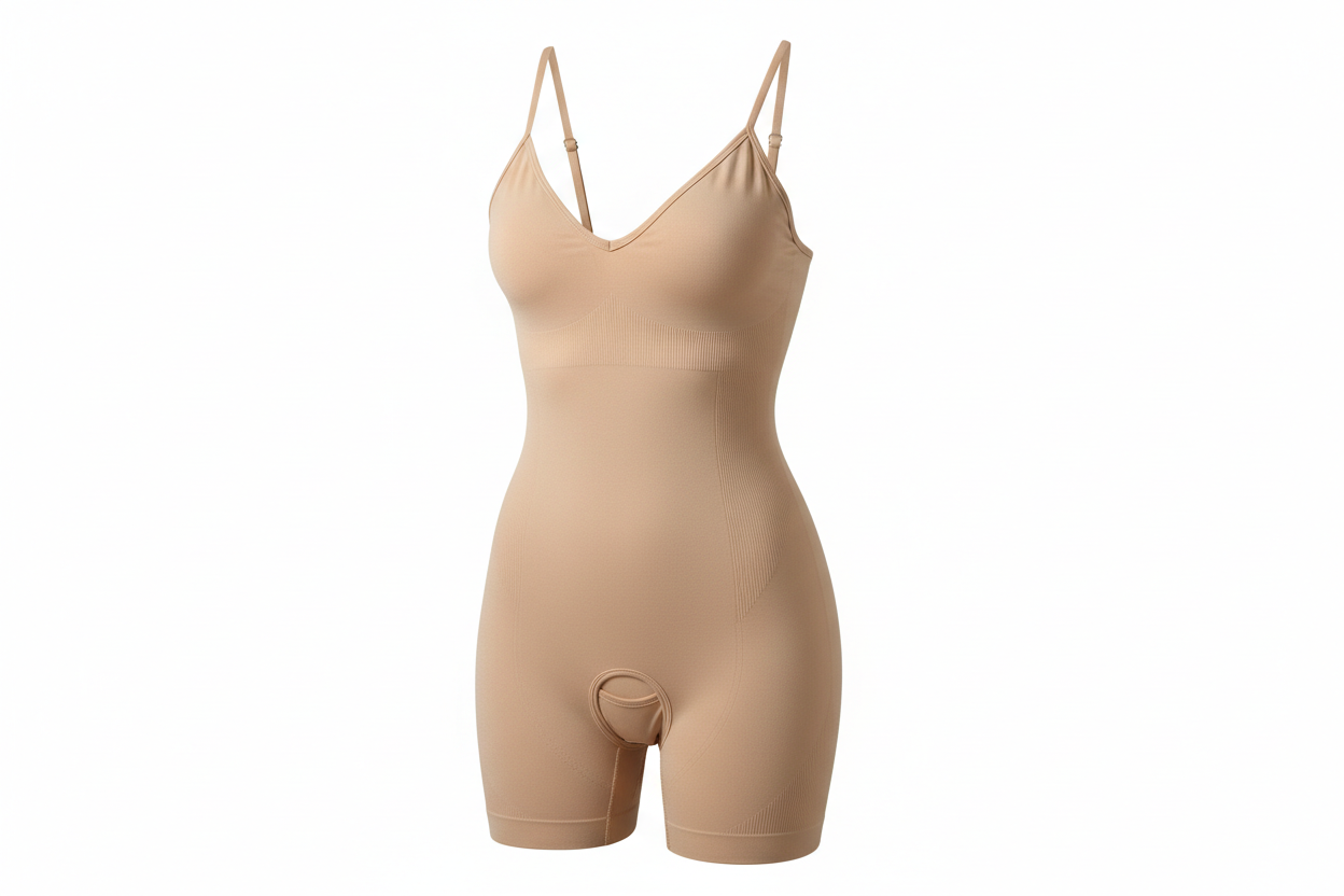 V neck spaghetti strap bodysuit compression shapewear slimming body shaper smooth out bodysuit for women