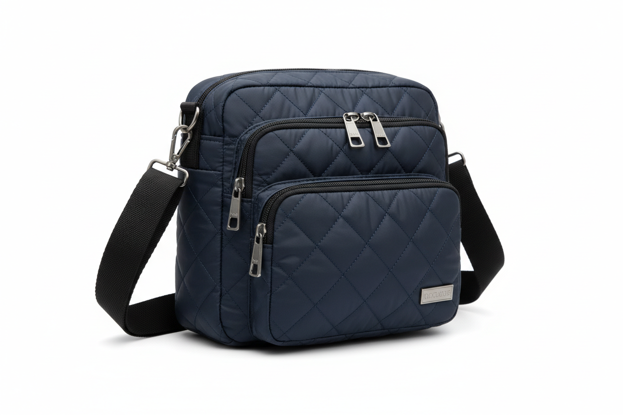 Quilted water-resistant crossbody bag, stylish women's shoulder bag with adjustable strap
