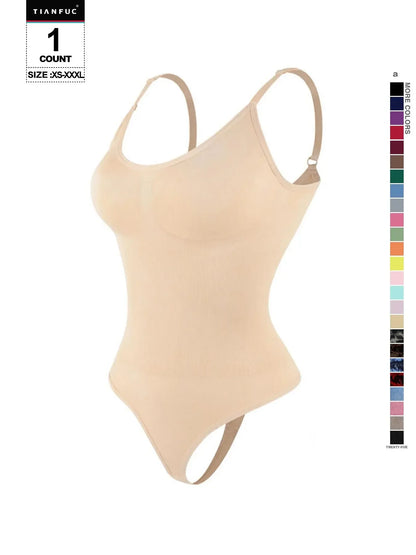 Seamless Shaping Bodysuit, Tummy Control Slimming Thong Body Shaper, Women'S Underwear & Shapewear, Smooth