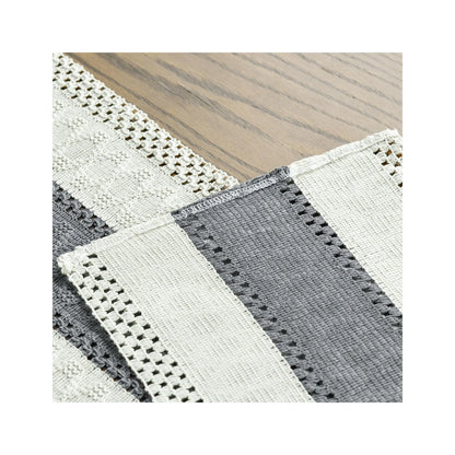 Mode Dark Grey Farmhouse Rustic Table Runner, Seasonal Holiday Hollow Kitchen Dining Table Decoration for Home Party Decor 12X72 Inch
