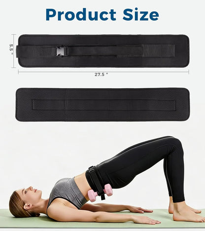 Hip Thrust Belt for Dumbbells, Kettlebells & Plates, Adjustable Booty Belt with Slip-Resistant Padding, Comfortable Glute Bridge Weight Belt for Home & Gym Workouts