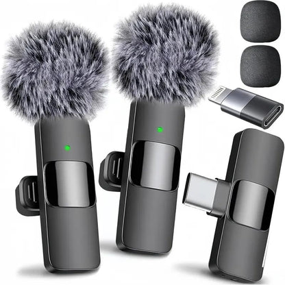 Wireless Lavalier Microphone for Iphone 15, Android & Ipad - Plug-And-Play Mini Lapel Mic with Noise Canceling