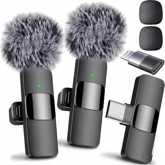Wireless Lavalier Microphone for Iphone 15, Android & Ipad - Plug-And-Play Mini Lapel Mic with Noise Canceling