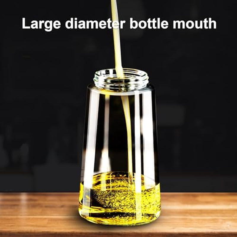 2 in 1 Glass Oil Sprayer & Dispenser,16Oz/470Ml Olive Cooking, Air Fryer, and Salad, for Kitchen Gadgets and Air Fryer Accessories, W/Stickers (Black)