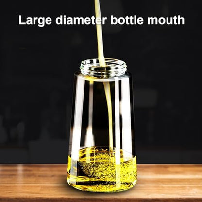 2 in 1 Glass Oil Sprayer & Dispenser,16Oz/470Ml Olive Cooking, Air Fryer, and Salad, for Kitchen Gadgets and Air Fryer Accessories, W/Stickers (Black)