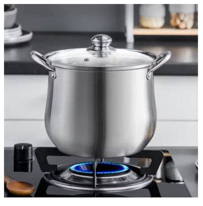 Large Stainless Steel Stock Pot – Heavy-Duty Cooking Pot for Soups, Stews & Boiling, Durable Easy-Clean Kitchen Essential