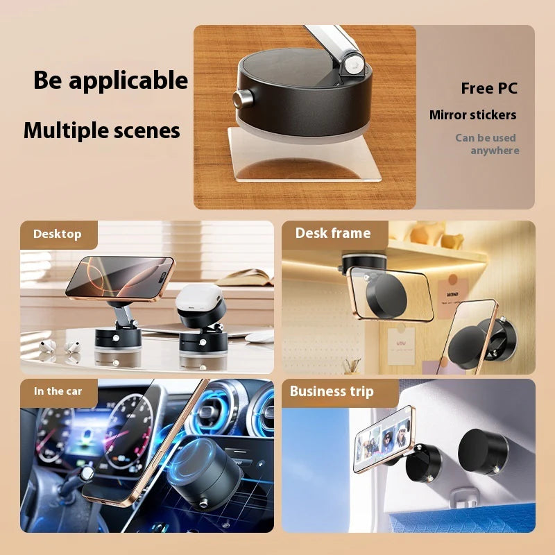 Foldable Magnetic Vacuum Car Phone Holder Foldable Suction Cup with Suction Cup Hands-Free Navigation for Smart Phone