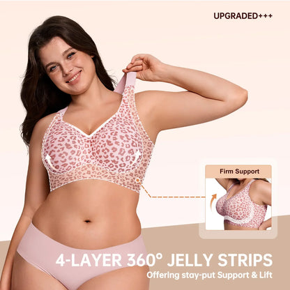 OEAK Women Jelly Bras Wirefree Full Coverage No Underwire Everyday Bras Comfortable Wireless Padded Tshirt Bra