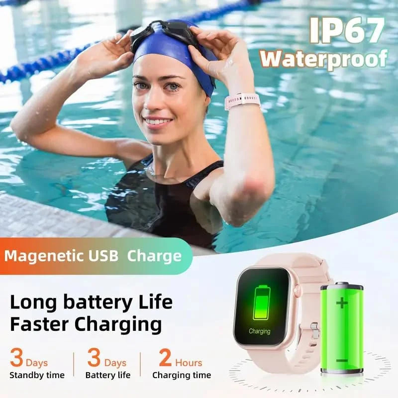 Multifunctional Smartwatch, 1.85-Inch Smart Watch with Call Function, 100+ Sports Modes, Message Reminder