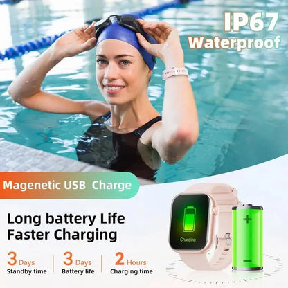 Multifunctional Smartwatch, 1.85-Inch Smart Watch with Call Function, 100+ Sports Modes, Message Reminder