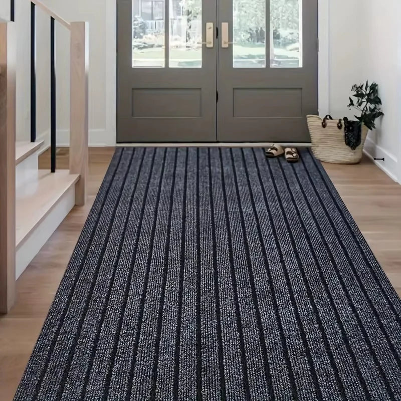 40Cm × 3M DIY Self-Adhesive Kitchen Floor Mat – Solid Color Striped Non-Slip Carpet Roll – Door Mat for Kitchen, Hallway, Bedroom & Home Decoration Rug
