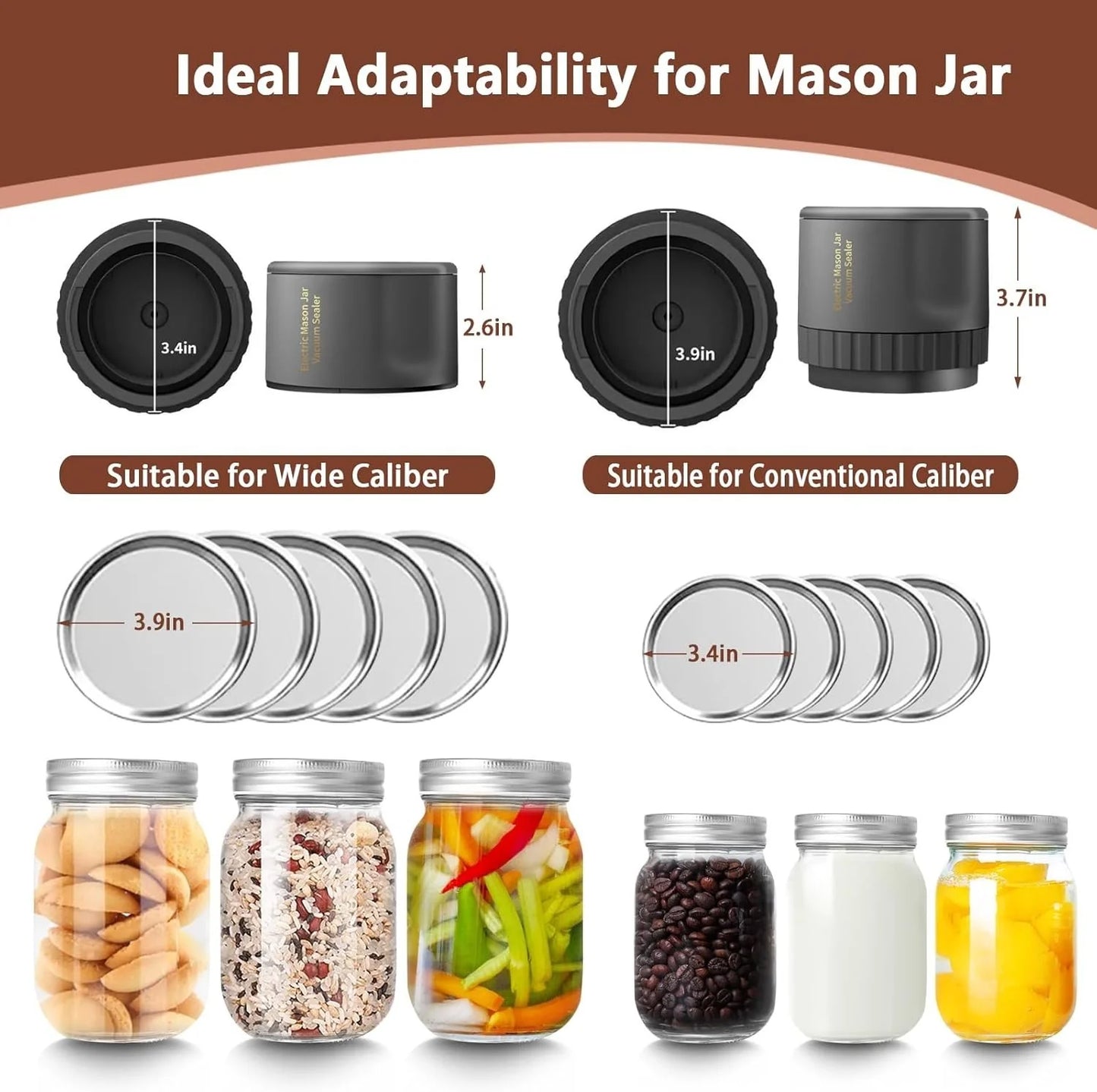 3-In-1 Electric Mason Jar Vacuum Sealer Kit — Black