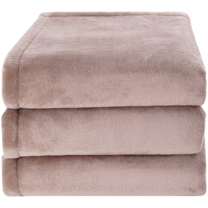 VEVOR Heated Blanket Electric Throw, 100 X 90 King Size, Soft Flannel Heating Blanket with 10 Hours Timer Auto-Off & 5 Heating Levels, Dual Control, Machine Washable, ETL & FCC Certification (Beige)