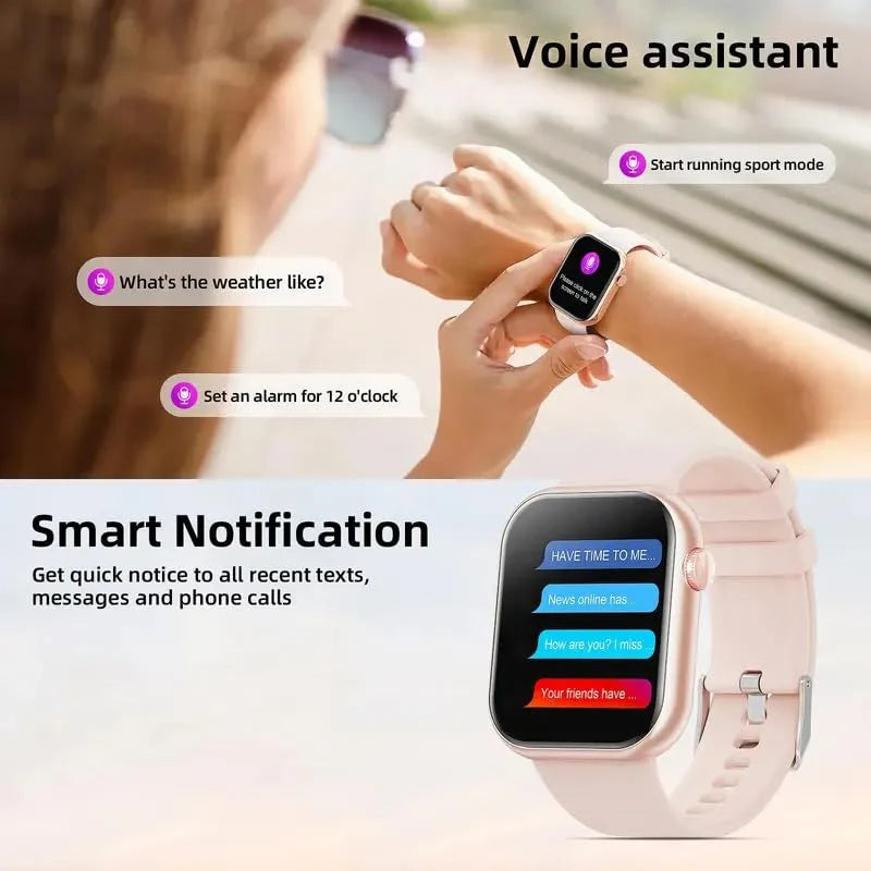 Multifunctional Smartwatch, 1.85-Inch Smart Watch with Call Function, 100+ Sports Modes, Message Reminder