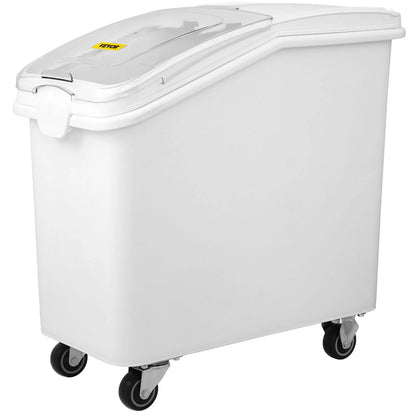 VEVOR 27 Gallon Ingredient Storage Bin 500 Cup Ingredient Bin with Scoop and Sliding Lid Commercial Food Container Ideal for Kitchen, White