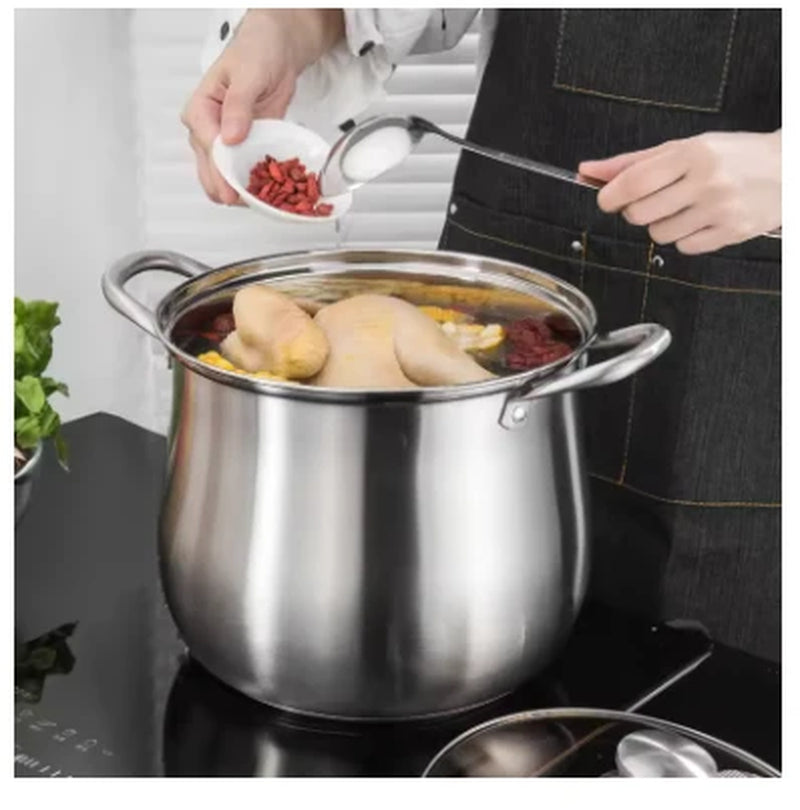 Large Stainless Steel Stock Pot – Heavy-Duty Cooking Pot for Soups, Stews & Boiling, Durable Easy-Clean Kitchen Essential