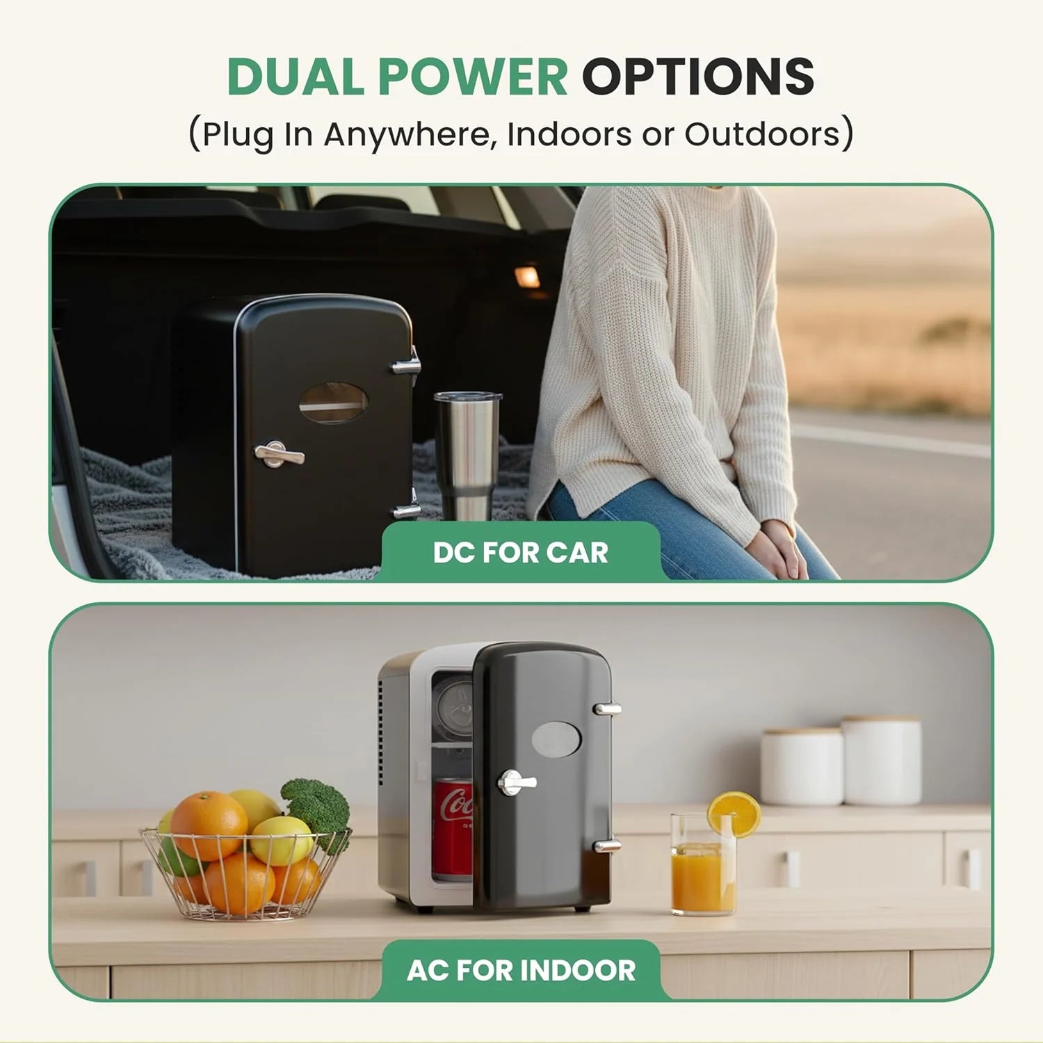 Simple Deluxe Mini Fridge with Viewing Window, 4L/6 Can Portable Cooler & Warmer, Freon-Free Small Refrigerator for Skincare, Drinks, Snacks & Cosmetics