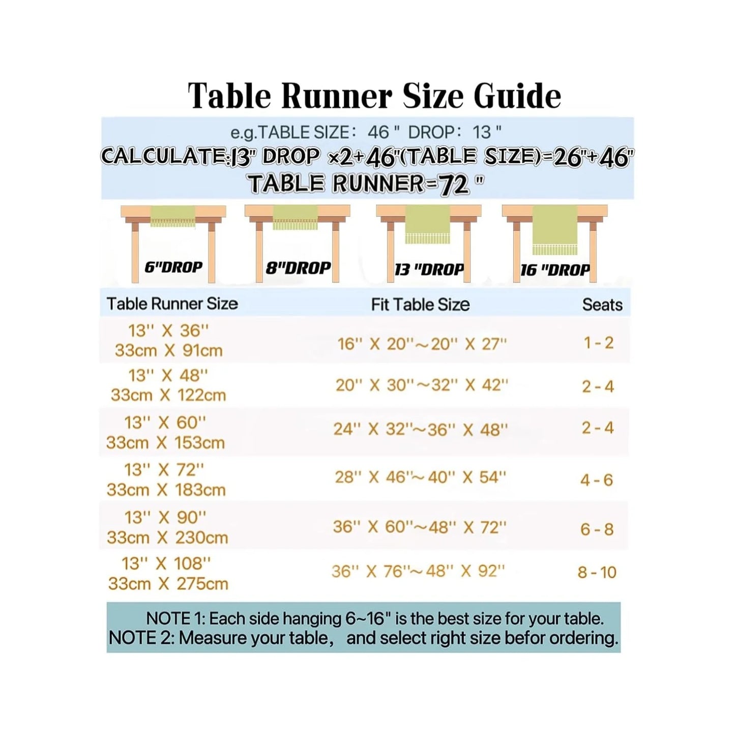 Rustic Linen Table Runner Farmhouse Style Table Runners 72 Inches Long Embroidered Table Runner with Hand-Tassels for Party, Dresser Decor and Dining Room Decorations