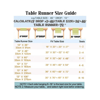 Rustic Linen Table Runner Farmhouse Style Table Runners 72 Inches Long Embroidered Table Runner with Hand-Tassels for Party, Dresser Decor and Dining Room Decorations