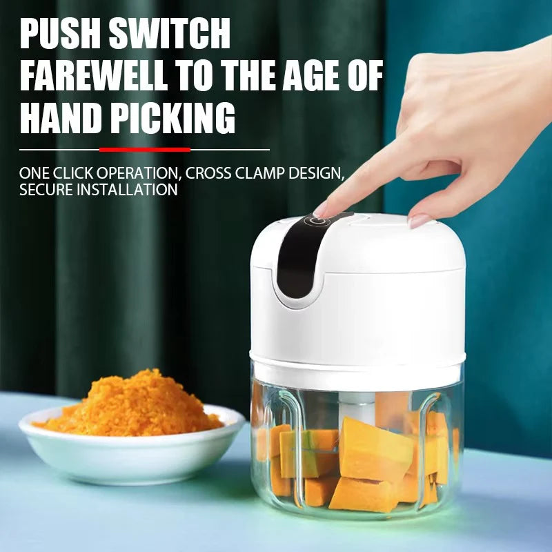 Multifunction Electric Food Chopper – Garlic Masher, Meat Grinder & Baby Food Blender, Vegetable Chopper Kitchen Appliance