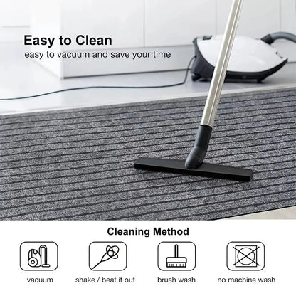 40Cm × 3M DIY Self-Adhesive Kitchen Floor Mat – Solid Color Striped Non-Slip Carpet Roll – Door Mat for Kitchen, Hallway, Bedroom & Home Decoration Rug