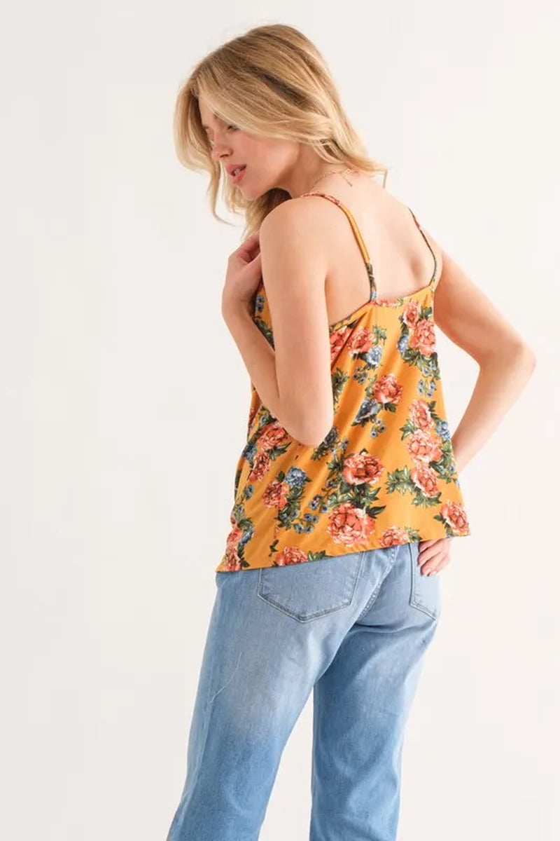 And the Why Floral Printed Casual Tank Top