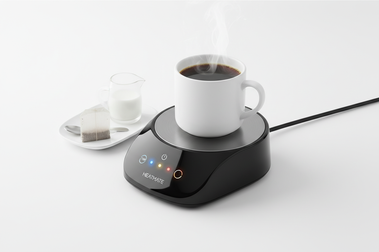 USB coffee mug warmer for desk with 3-temperature touch control, 10W fast heating pad with auto-off