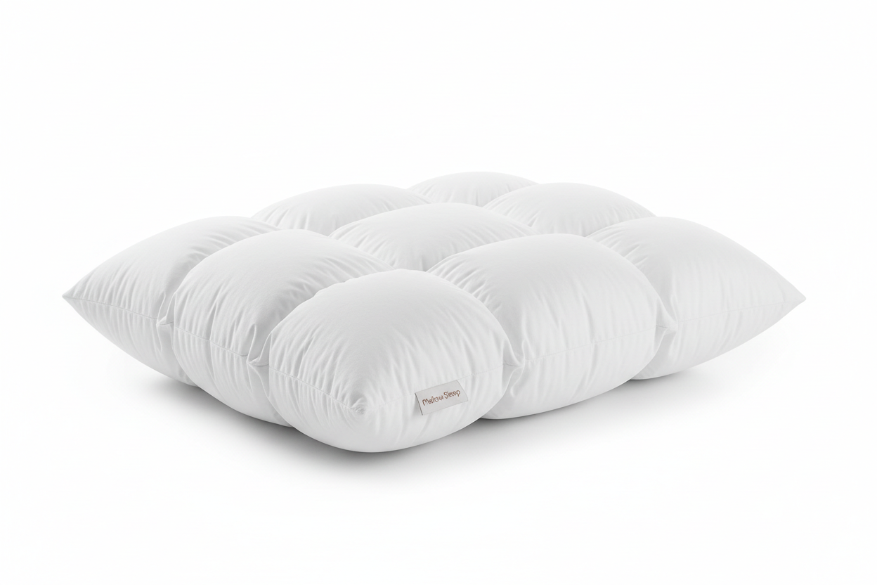 Mellow Sleep Mellow Puff Pillow soft quilted puff grid design fluffy plush bed pillow with cloud-like comfort for all sleep positions