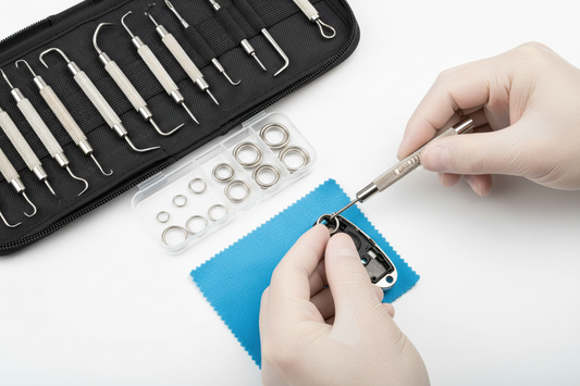 Precision stainless steel hook and O-ring tool kit for key repair and DIY key ring installation