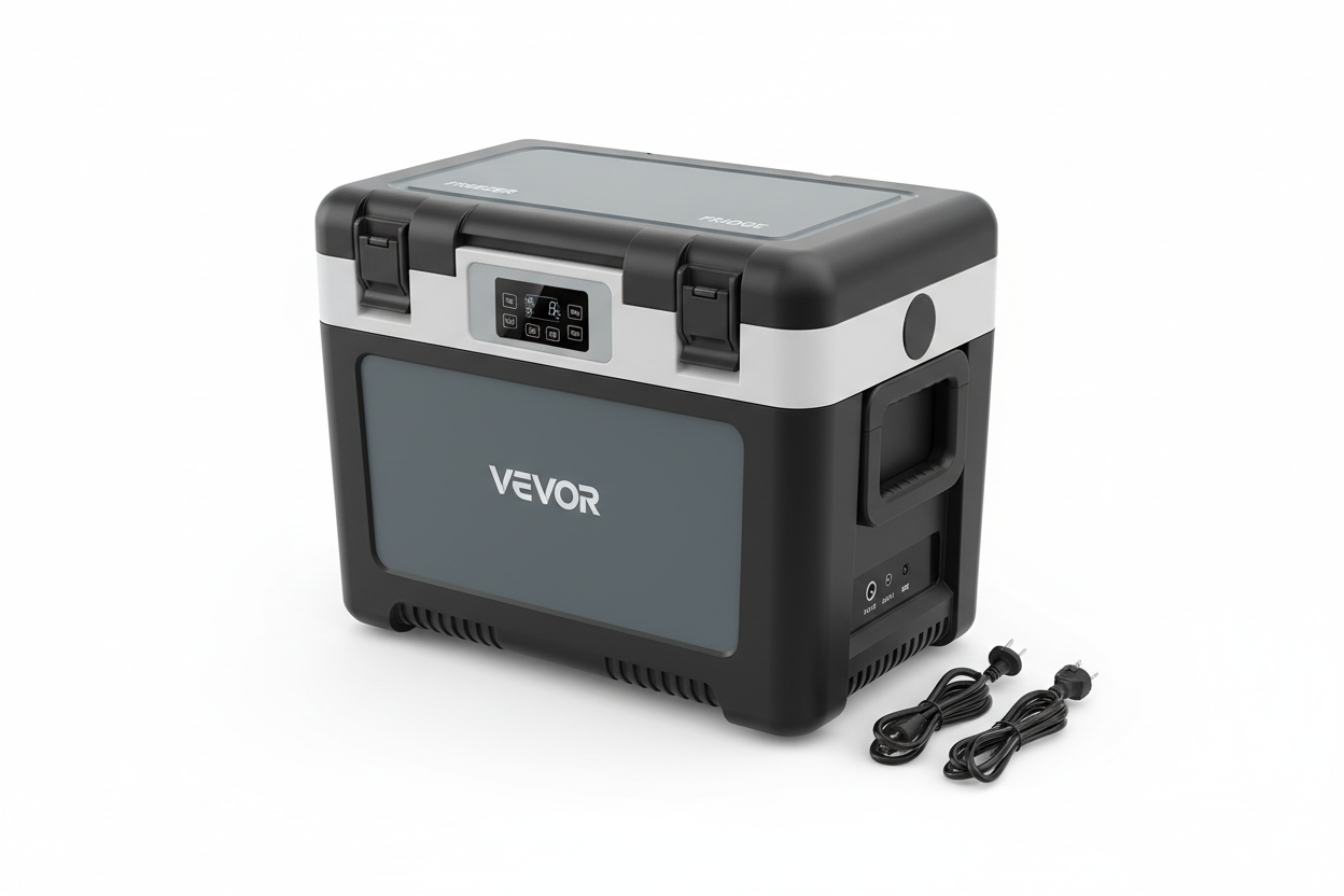 VEVOR 12 volt portable car refrigerator 58 quart, dual zone freezer fridge cooler for car, RV and camping