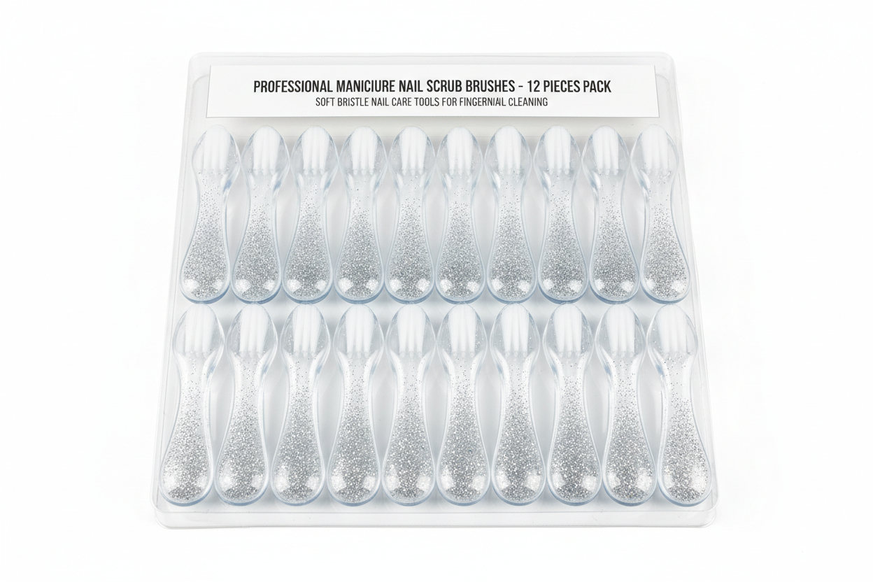 Nail cleaning brush set 12 pieces, professional manicure nail scrub brushes for fingernail cleaning and nail care