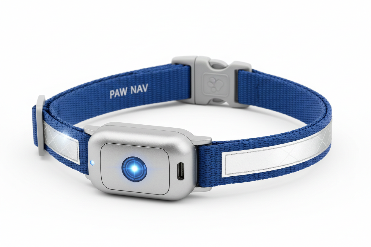 CAT GPS tracking collar with quick-release fastener and reflective design for improved nighttime visibility