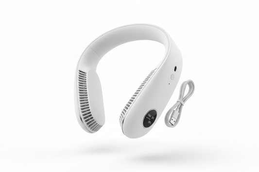 Mini portable bladeless neck fan, wearable hands-free personal cooling fan