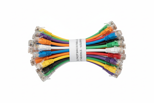 24 pack short flat Cat6 Ethernet patch cables for patch panel to switch