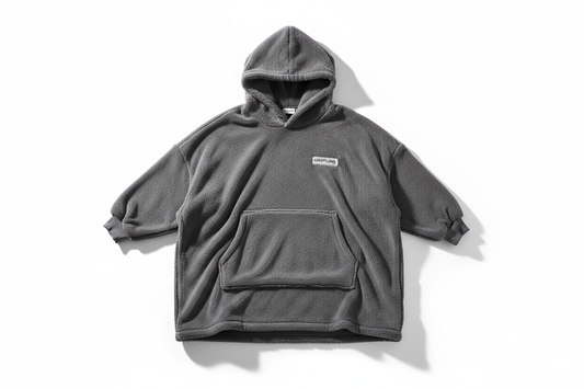 Hoodie sweatshirt with big pocket, comfortable loose double-sided fleece thicker wearable blanket hoodie