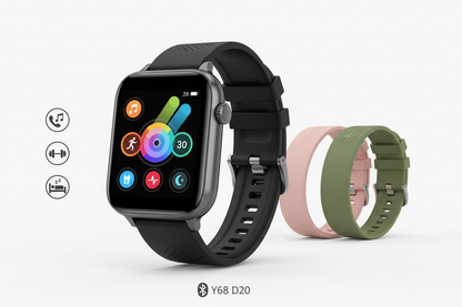 Multifunctional smart watch Y68 D20 with Bluetooth fitness tracker sleep monitor and sports bracelet for men and women