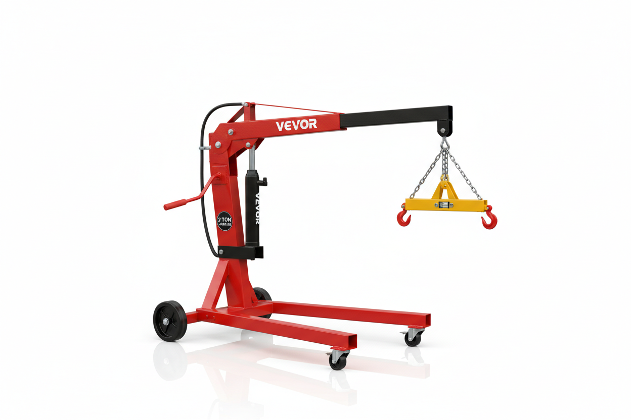 VEVOR hydraulic engine hoist 2 ton heavy-duty cherry picker shop crane, foldable engine crane for auto repair and weights lifting