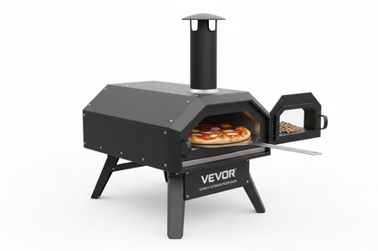 VEVOR 12 inch outdoor pizza oven portable wood pellet pizza oven for camping and outdoor cooking