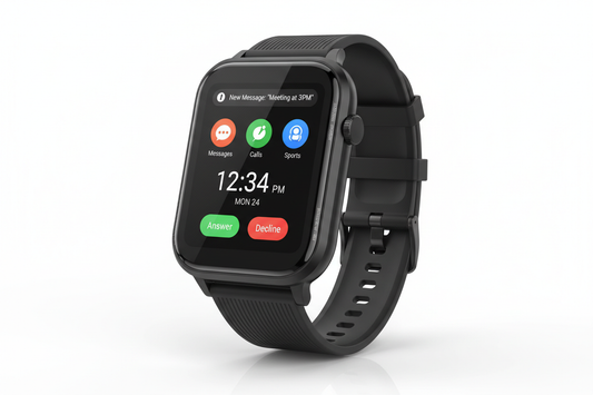 1.83 inch waterproof smart watch with call answering, sleep monitoring, sports pedometer for iPhone and Android