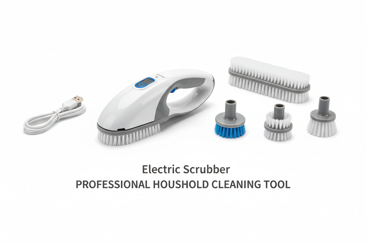 Electric wireless USB rechargeable cleaning brush set for kitchen, bathtub and tile cleaning