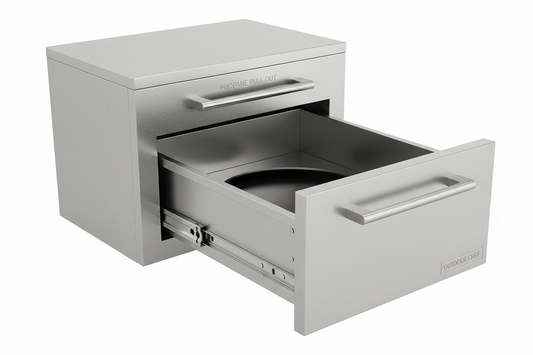 VEVOR stainless steel outdoor kitchen propane tank pull-out drawer with handle for BBQ island