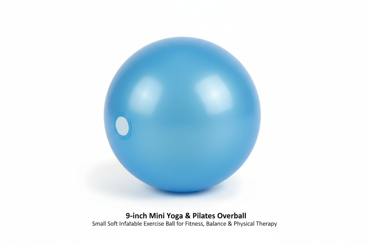 9-inch mini yoga and pilates overball, small soft inflatable exercise ball for fitness and balance