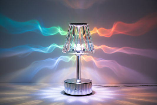 LED water ripple ambient night light USB rotating projection crystal table lamp RGB dimmable 16 color home decoration