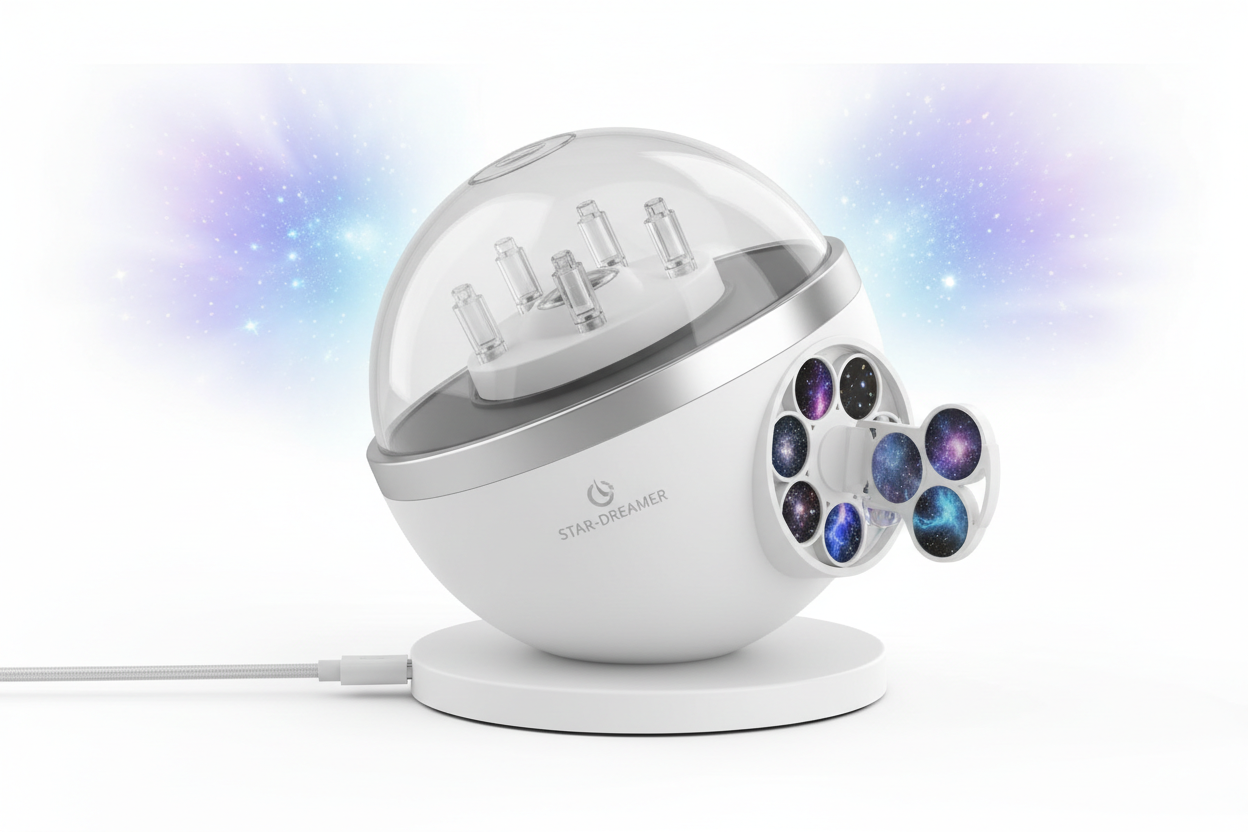 2-in-1 galaxy projector night light, USB starry sky LED ceiling wall projection lamp with 360 degree rotation for kids bedroom