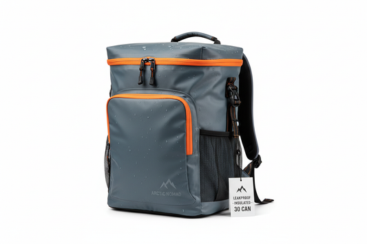 Leakproof insulated waterproof backpack cooler bag, 30 can capacity for camping hiking and picnics
