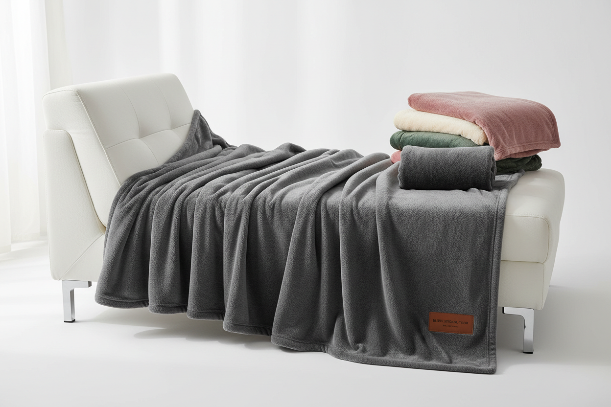 Multifunctional solid color blanket, soft comfortable warm throw blanket for bed sofa bedroom living room and travel