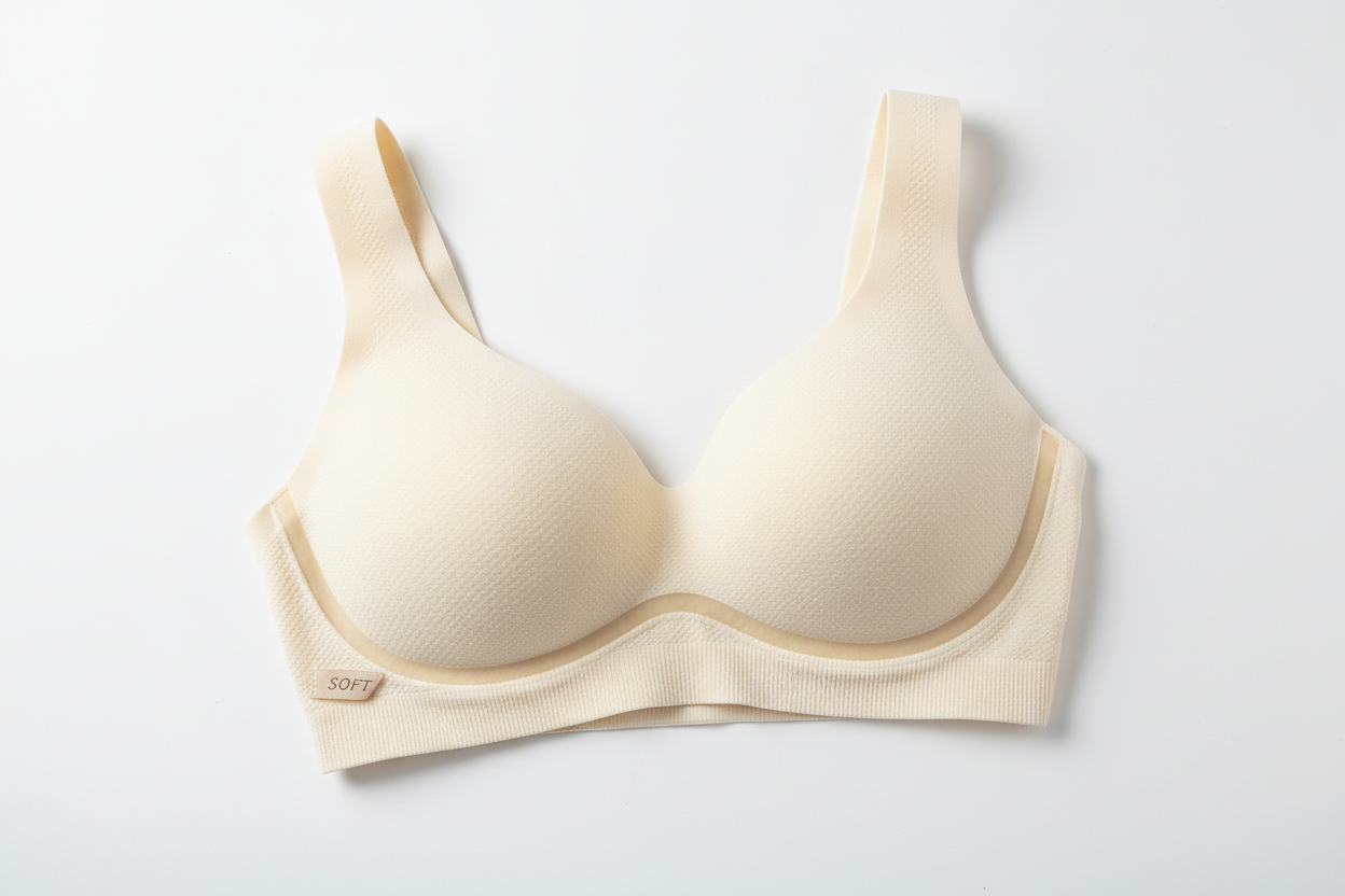 Women's seamless wireless bra, breathable comfortable everyday bra with jelly strip support and soft seamless design