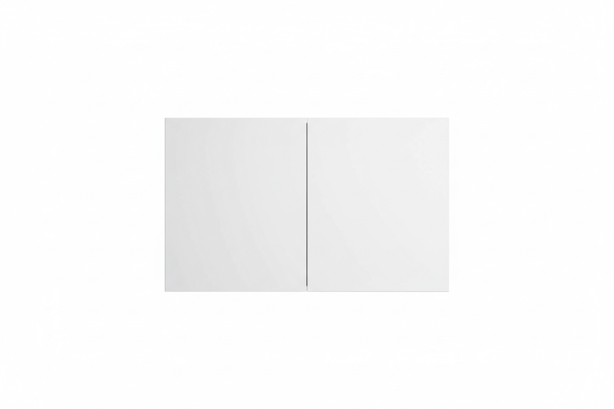 Kitchen wall cabinet Burwood white finish, modern wall-mounted kitchen cabinet with doors in clean white finish